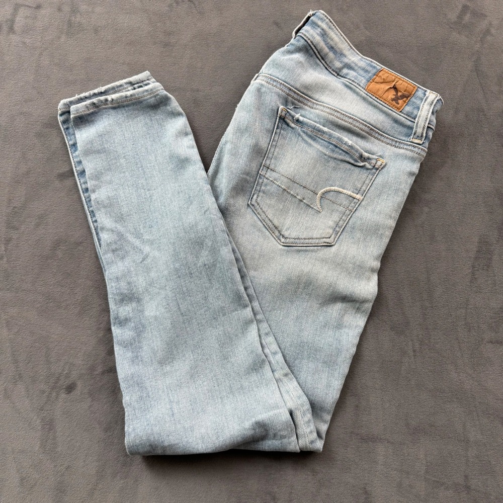 American Eagle Super Super Stretch Jeggings Light Wash Skinny Jeans 8 Regular